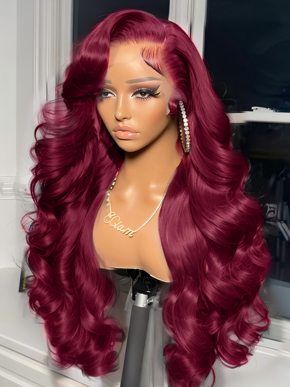 Hair Care Wella - 200% Density Body Wave Wig Burgundy