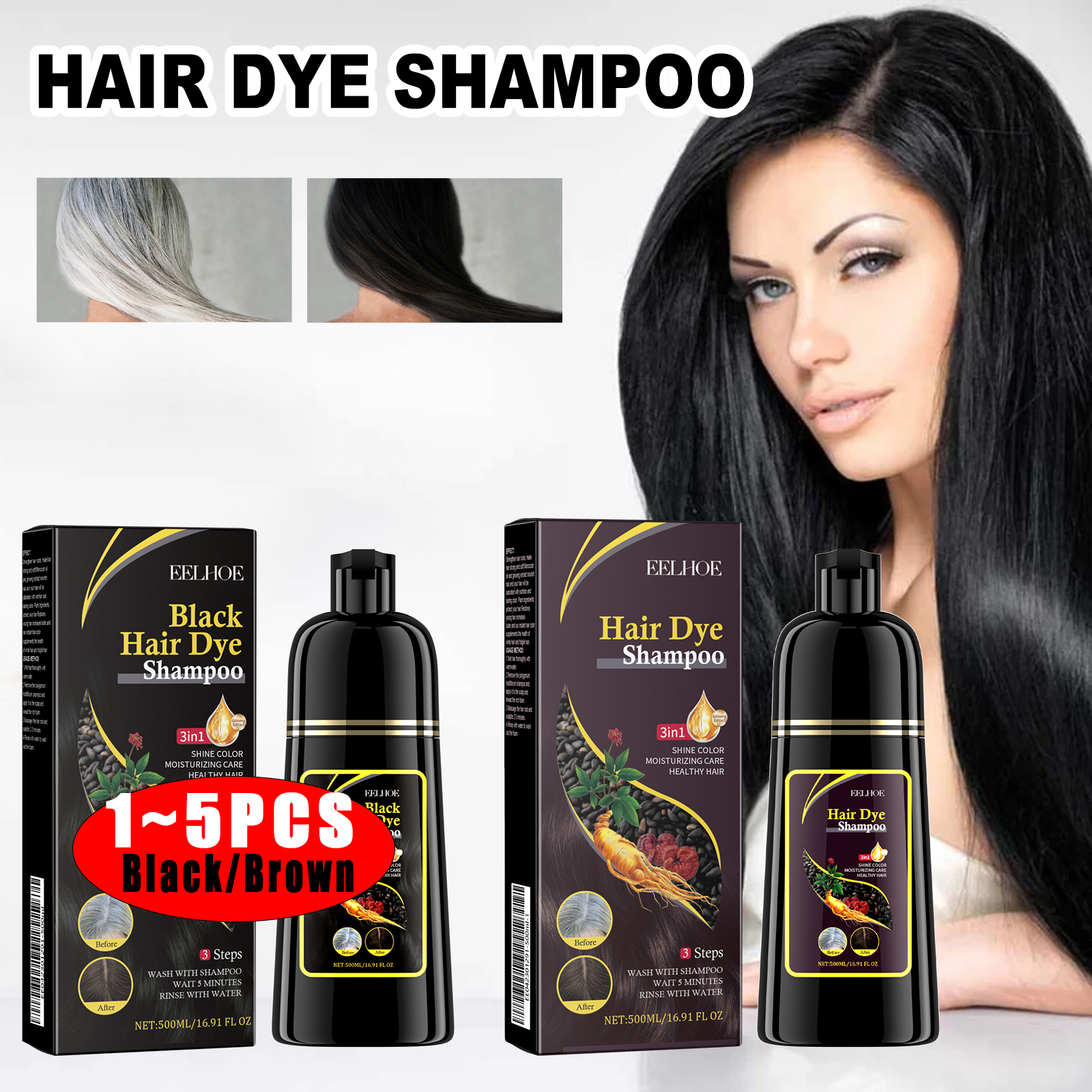 Hair Care Wella - 3-in-1 Hair Shampoo Natural Herbal Hair