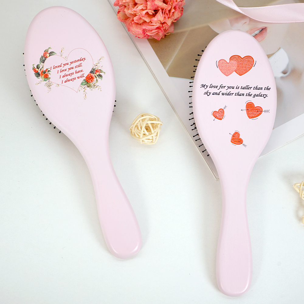 Pink Heart Design Hair Brush - - Hair Care Quotes avaliação e preço
