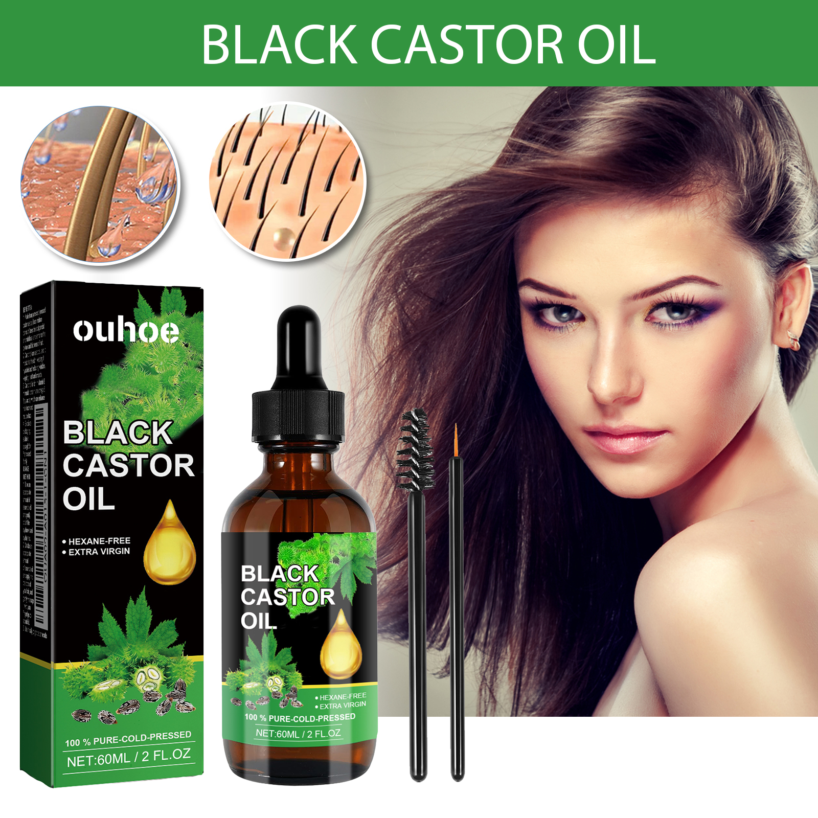 Black Castor Oil Nourishes Hai - Hair Care Oil Serum avaliação e preço