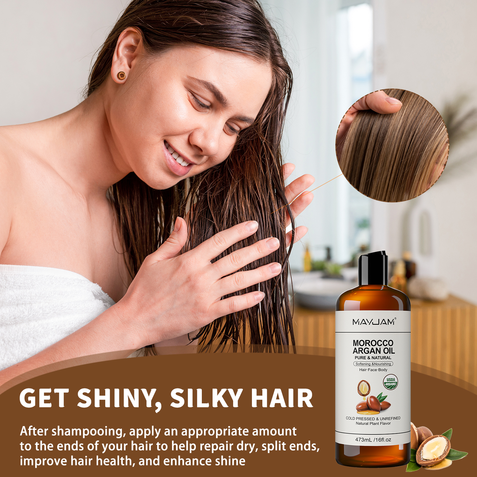 USDA Organic Coconut Oil for S - Hair Care Oil Serum avaliação e preço
