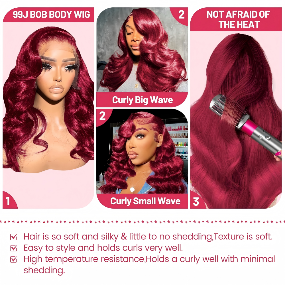 32 Inch 99j Burgundy HD Lace F - Hair Care Wella avaliação e preço